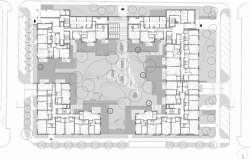 Chmelař architekti, Polyfunkční domy 4BLOK, půdorys parteru/1. NP - foto