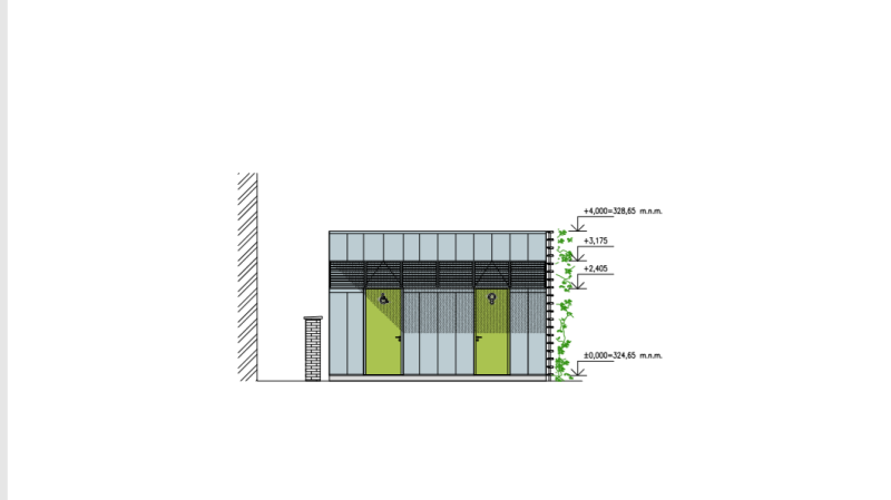 Veřejné WC Petřín, pohled, DESIGN Arcom