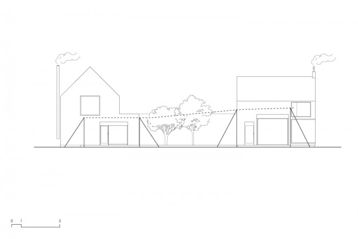 Domy v mlze, pohled, studio Raketoplán