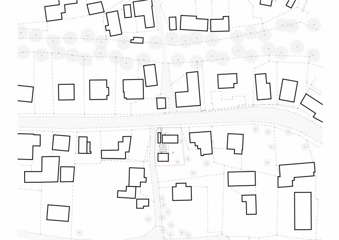 Ateliérový dům v Ratiboři, situace, studio OBJEKTOR