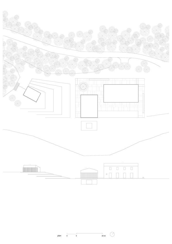 Soukromá rezidence Urbino, GGA architects, situace.