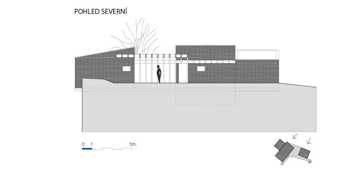 Víkendový dům nad lomem, BLOK architekti, severní pohled