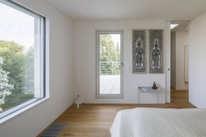 Dále je tady ložnice. (Rekonstrukce prvorepublikové vily v Praze, Lenka Míková Architekti)