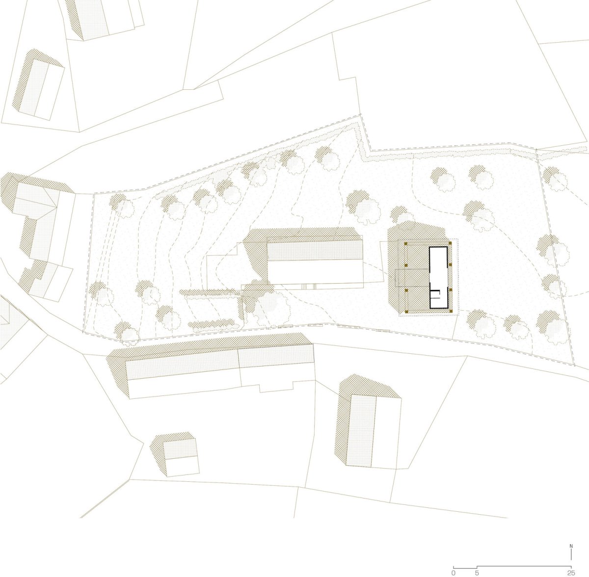 Situace (Krabice ve stodole; Facha architekti)