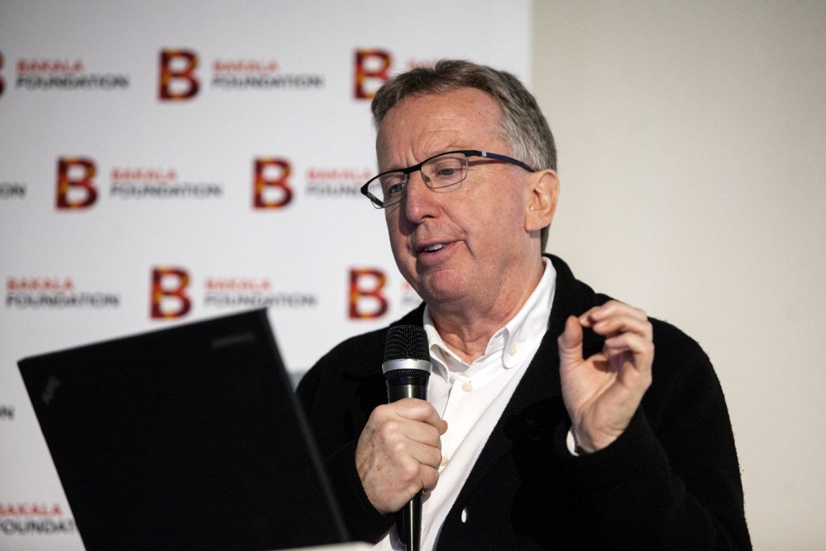 Bob Allies během přednášky v pražském DOXu, foto: Eva Kořínková