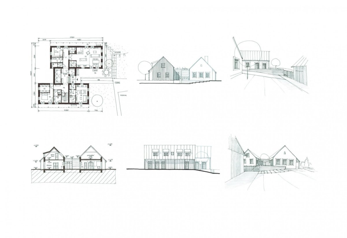 Usedlost na Vysočině, 3K Architects / Roman Kučírek, Jan Komárek, skicy