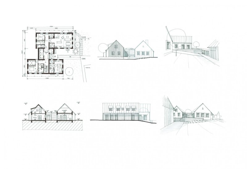 Usedlost na Vysočině, 3K Architects / Roman Kučírek, Jan Komárek, skicy