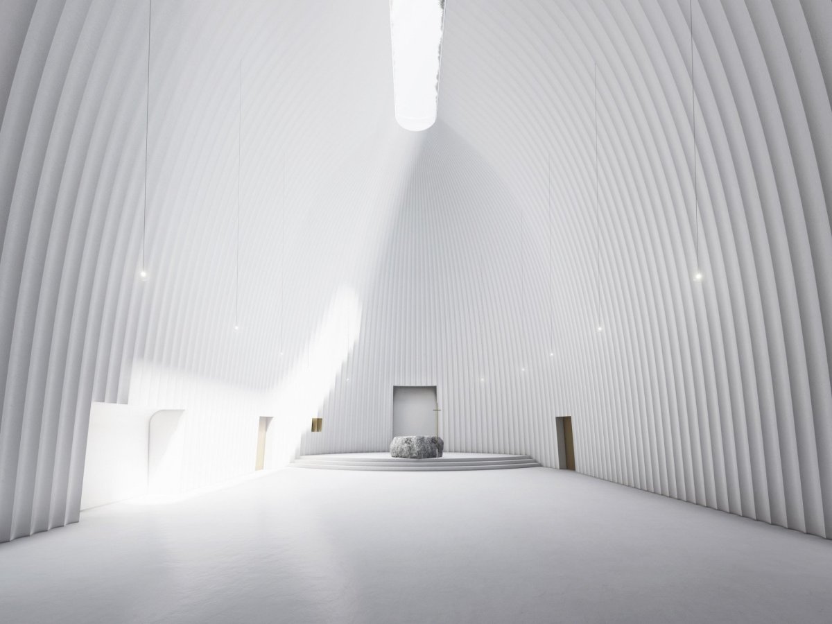 Vizualizace kostela pro Neratovice od Fránek Architects