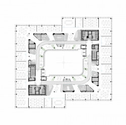 Kanceláře společnosti Livesport, Studio Reaktor / Jakub Heidler, Jan Kačer, půdorys 6NP