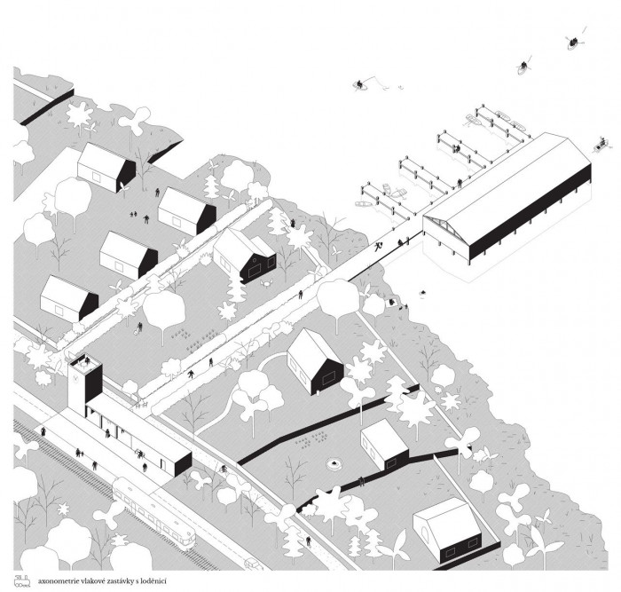 Šimon Marek, Martin Utíkal, Tobiáš Hrabec - Největší Rybník - axonometrie - foto