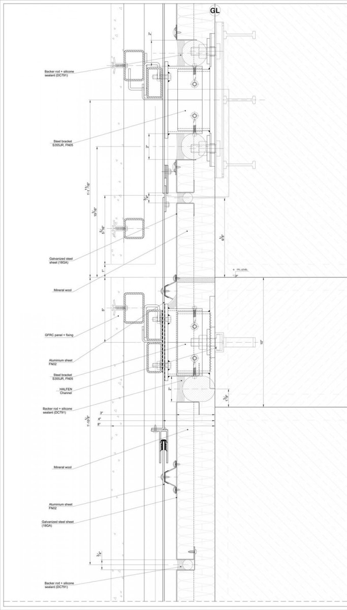 61 Ninth Avenue, Rafael Viñoly Architects - detail fasády