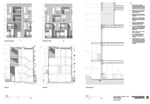 Alison Brooks Architects, obytný soubor Ely Court, výkres