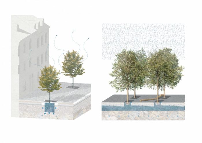 Vítězný návrh studia m2au na rekonstrukci Škroupova náměstí v České Lípě