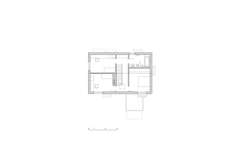 Rodinný dům v Letech, Mimosa architekti, půdorys patro