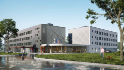 Na Výstavišti Letňany vyroste, spolu s administrativní budovou, největší hotel v Čechách sestavený z modulů od KOMA MODULAR. (Hotel na Výstavišti Letňany, NO LIMITS DESIGN, vizualizace)