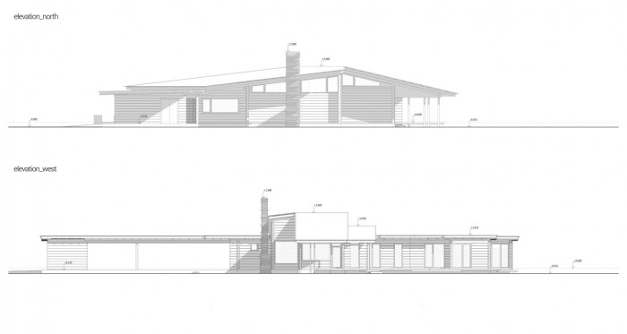 Residence RR - Honka Kersko, severní a západní pohled, monom