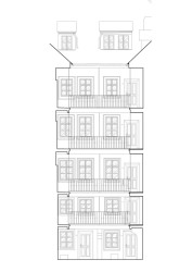 Pohled na vnitřní fasádu (Rekonstrukce měšťanský dům na Valdštejnském náměstí, Formafatal)
