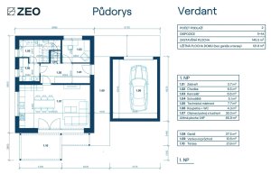 Půdorys (Pasivní dům Verdant od ZEO Homes)