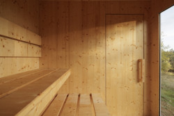 Uvnitř sauny (Chata Bebech, JANSELF STUDIO)