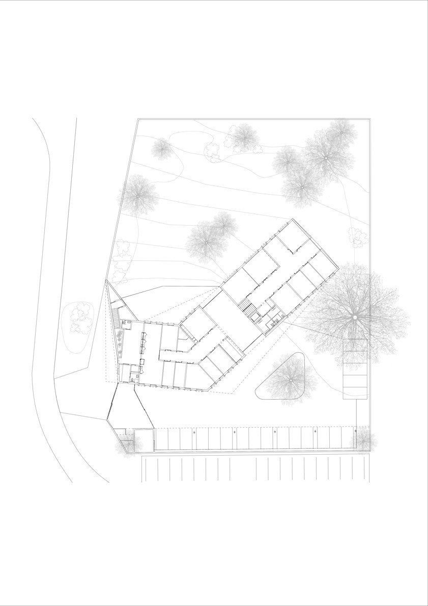 Švýcarská ambasáda v Nairobi, půdorys 2NP, Roeoesli & Maeder Architekten