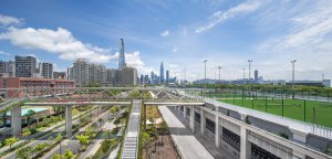 Park od studia Crossboundaries v čínském Šen-čenu