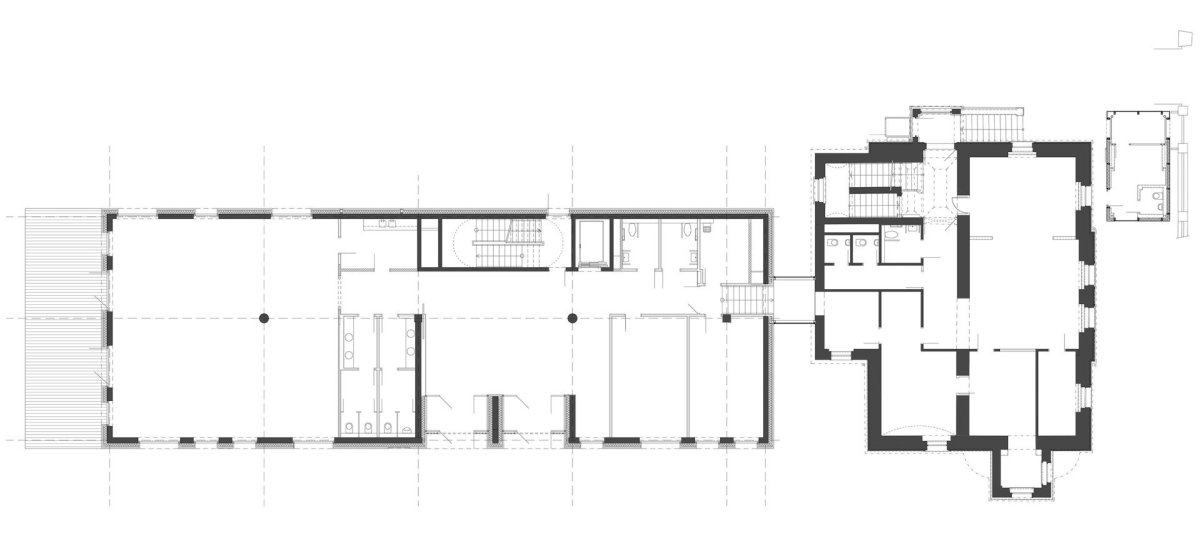 Rekonstrukce a dostavba Korejského velvyslanectví v Praze, SIAL architekti a inženýři spol. s r.o.: Půdorys 1.NP