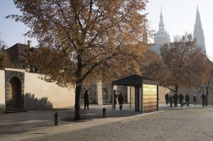 Vítězný návrh na strážní stanoviště na Pražském hradě od atelieru HRA.