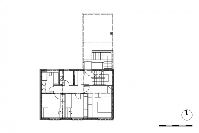 RD Řevnice, půdorys 1NP, SCHAUFLER-ROSKOVEC