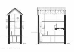 Původní dům po rekonstrukci, Studio Inches Architettura, řezy