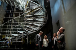 Křest knihy Fenomén o schodech architektky Evy Jiřičné.