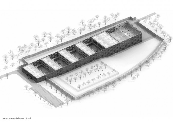 Martin Málek, Ženská věznice Velké Přílepy, axonometrie - foto