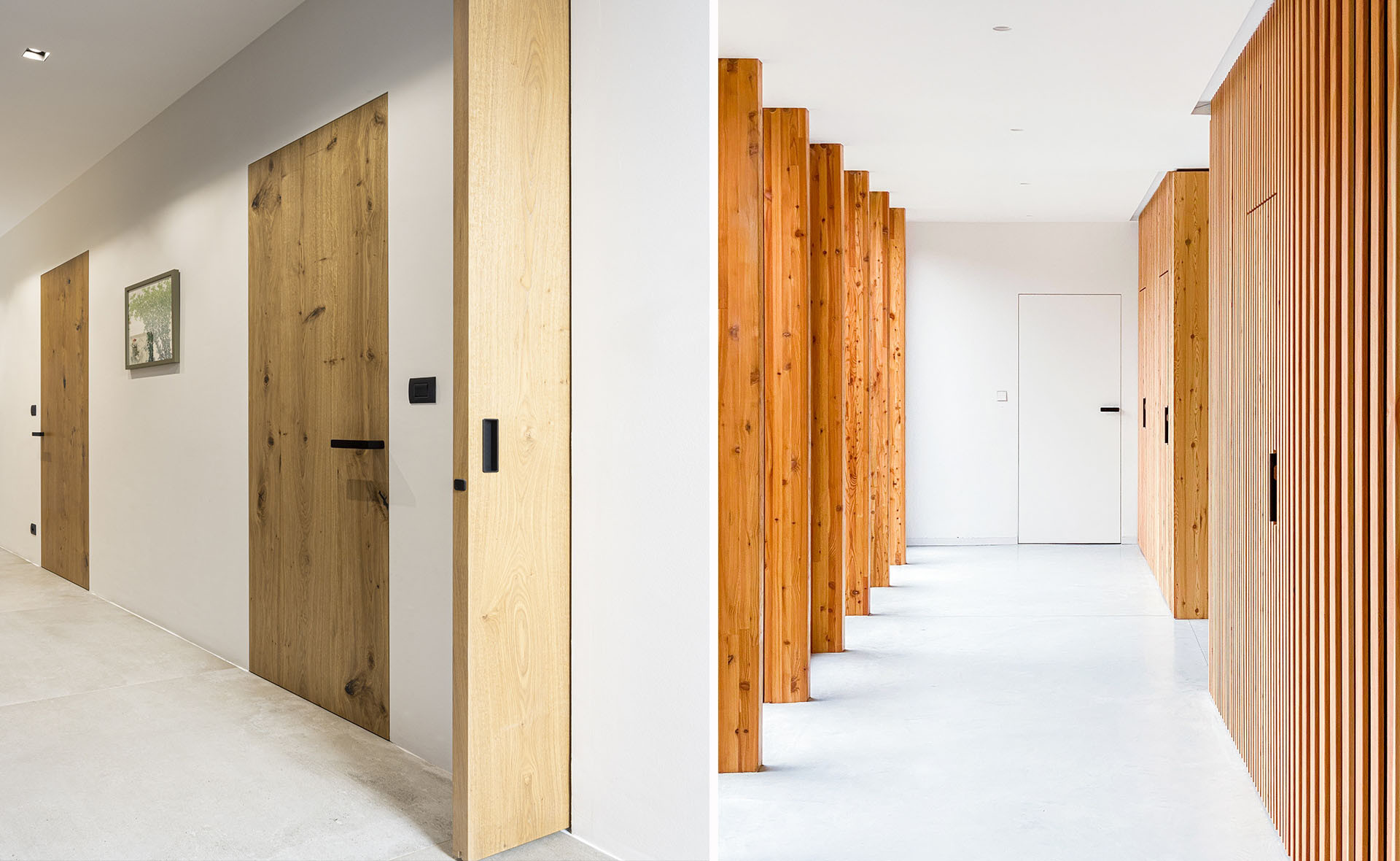 Dveře se skrytými zárubněmi jsou elegantním řešením pro minimalistické interiéry.