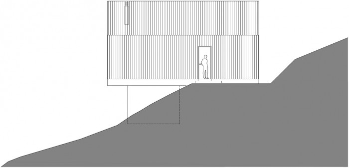 Dům u jezera Thurnberg, Backraum Architektur - pohled se vstupem