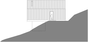 Dům u jezera Thurnberg, Backraum Architektur - pohled se vstupem