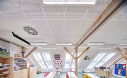 Akustické řešení Rigips v učebnách a školkách (na obrázku ZŠ Jankov)