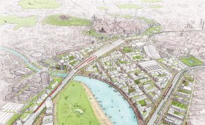 Budoucnost centra Brna, 3. místo: Atelier M1 architekti (CZ), Jižní čtvrť // finalista – foto
