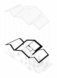 Rekonstrukce a dostavba rodinného domu v Muros, fuertes-penedo arquitectos, axonometrie