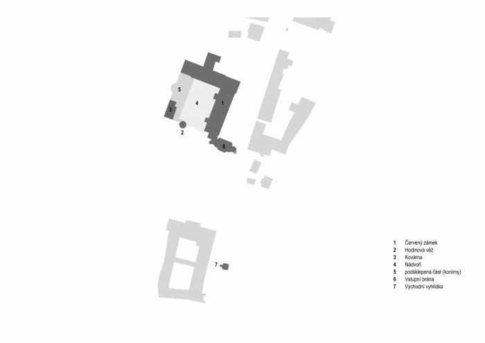 Červený zámek v Hradci nad Moravicí, ATELIER 38/ Jan Zelinka, Luděk Valík, výkresy