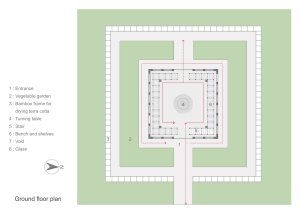 Ateliér z terakoty ve Vietnamu, Tropical Space, půdorys