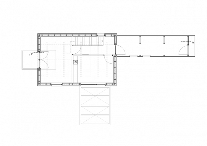 majo architekti, Chata s lávkou, půdorys 2. NP – foto