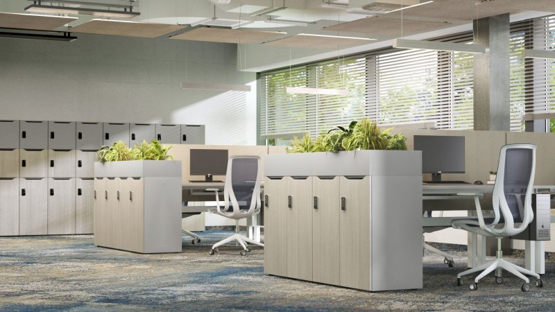 Šatní boxy SAVE L od TOP OFFICE poskytují bezpečné uložení osobních předmětů.