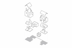 Domy v mlze, axonometrické schéma, studio Raketoplán