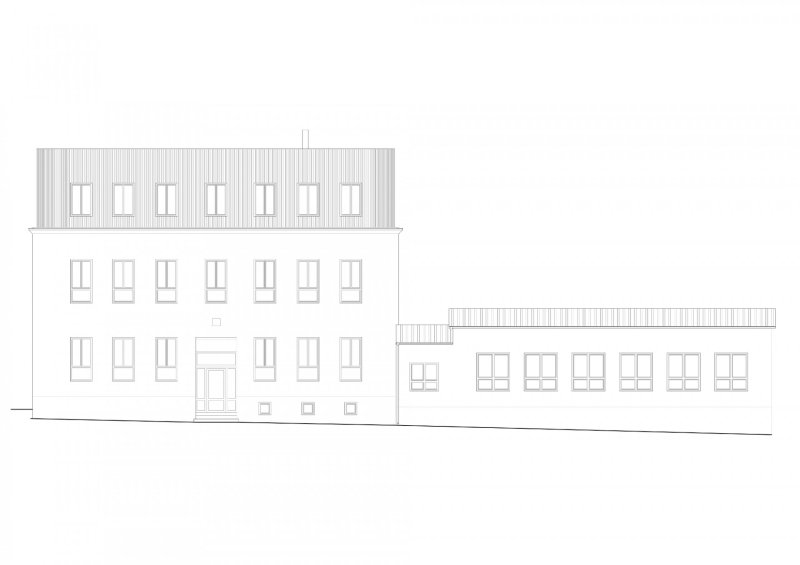 ZŠ Oslavice, David Prudík architekti, pohled jihozápadní