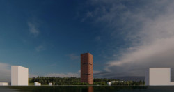 Návrh studentského bydlení v Holešovicích, vizualizace, Darina Kogut.