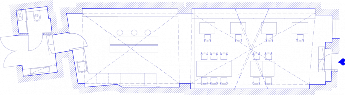 ORA, Winebar Chatka, půdorys - foto