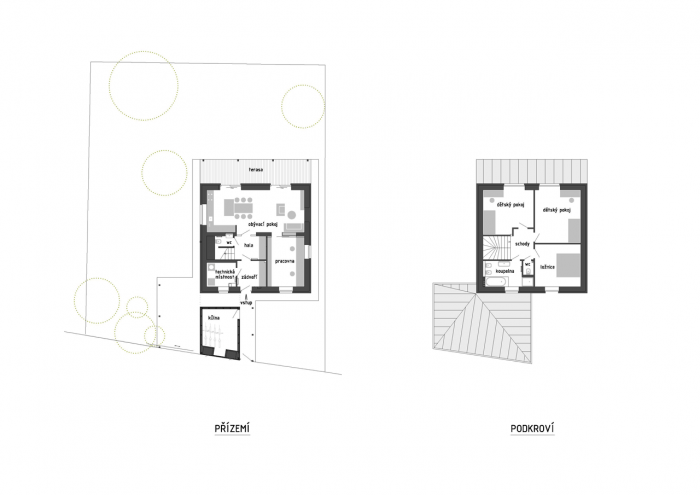 Ondřej Tuček, Rekonstrukce RD Klánovice, půdorysy - foto