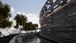 Parkovací dům v Dolních Břežanech, Franek Architects, Vašiarchitekti - vizualizace