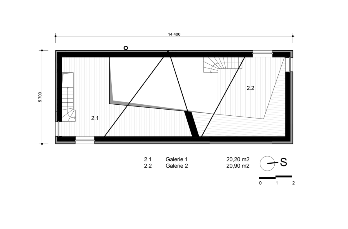 ASGK Design, Víkendový dům Zilvar, půdorys 2. NP – foto