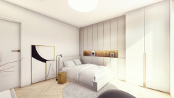 Interiéry bytů v rezidenci U Milosrdných od studia KarlinBlok