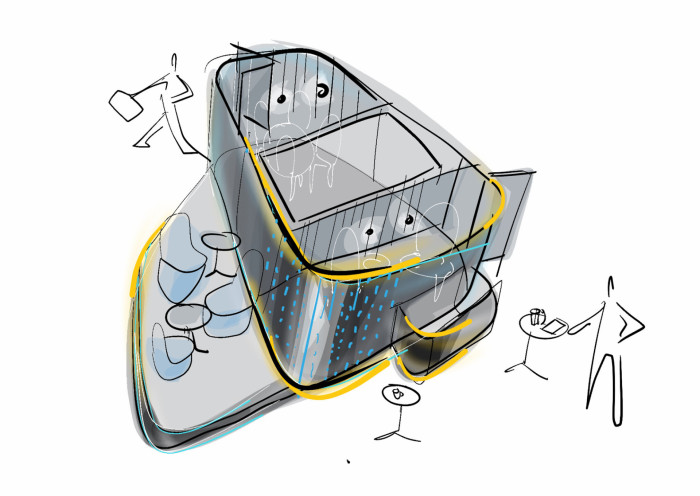 Kanceláře společnosti Livesport, Studio Reaktor / Jakub Heidler, Jan Kačer, skica